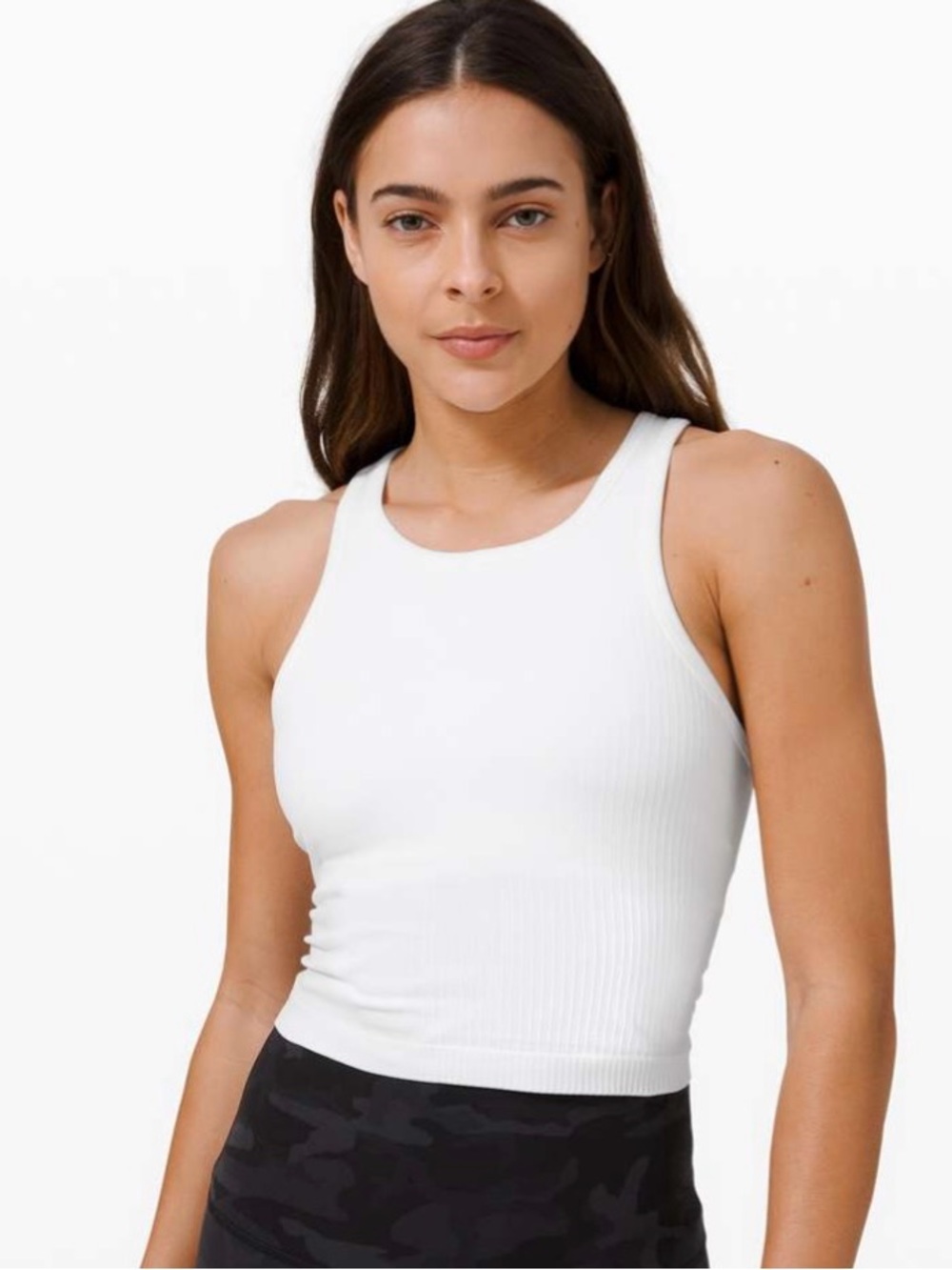 Lululemon Ebb To Street Racerback Crop Tank Top Built In Bra Workout Women’s 6